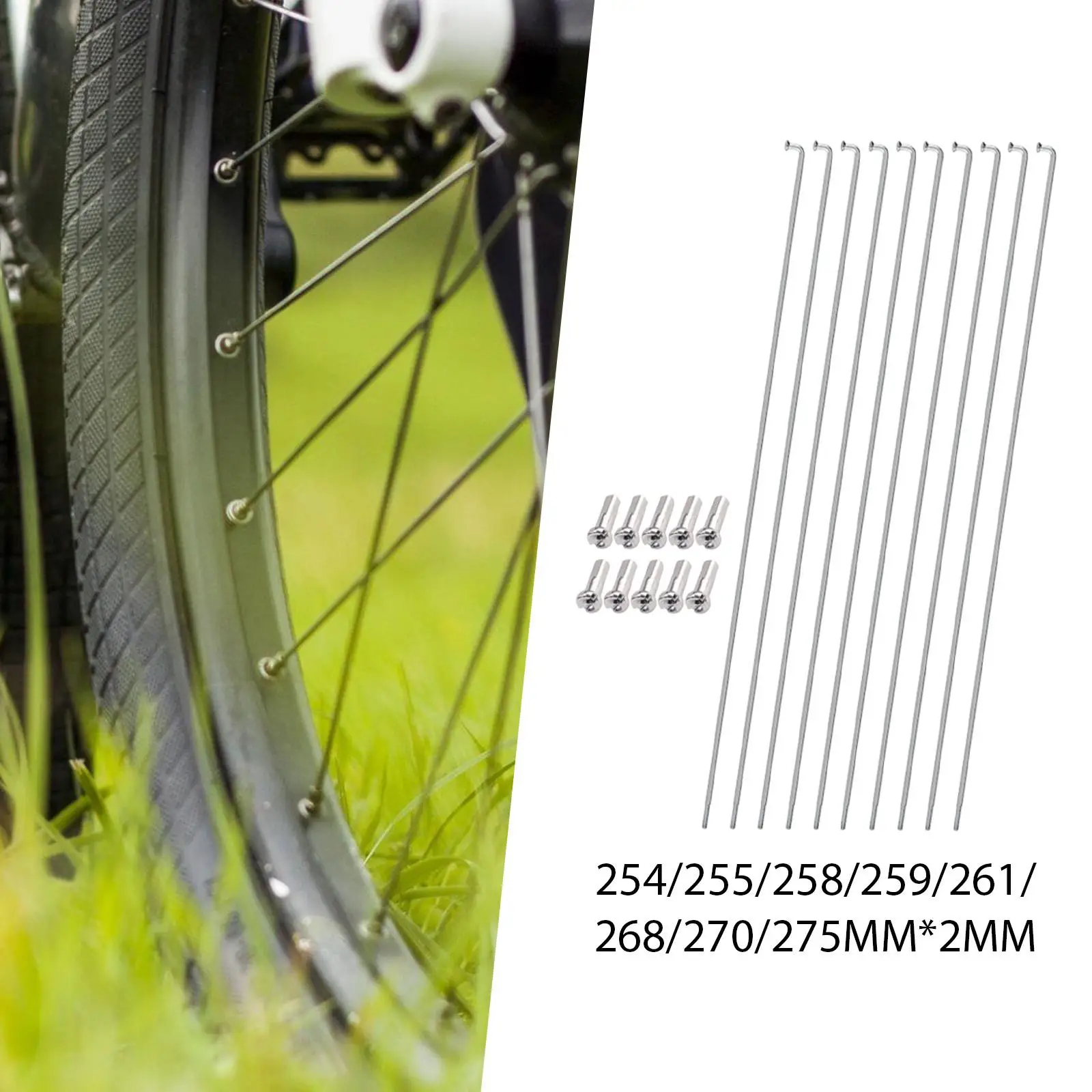 

Спицы для велосипедов из нержавеющей стали 14G, запасные части с ниппелями для модернизации колес шоссейных и горных велосипедов