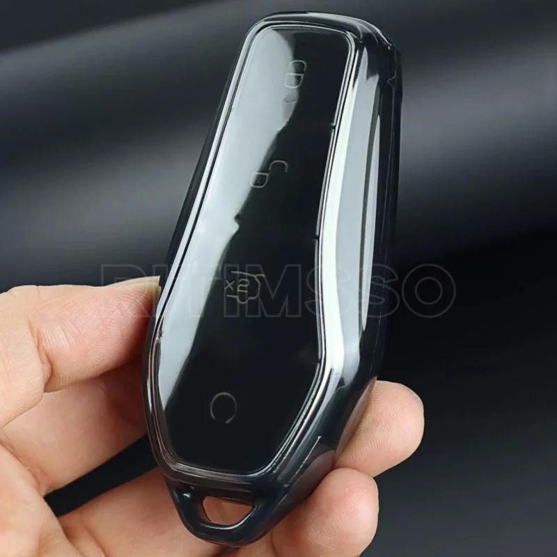 New Transparent Tpu Car Key Case for BYD Atto 3 Han EV Dolphin 4 Buttons Remote Control Protect Cover Auto Accessories
