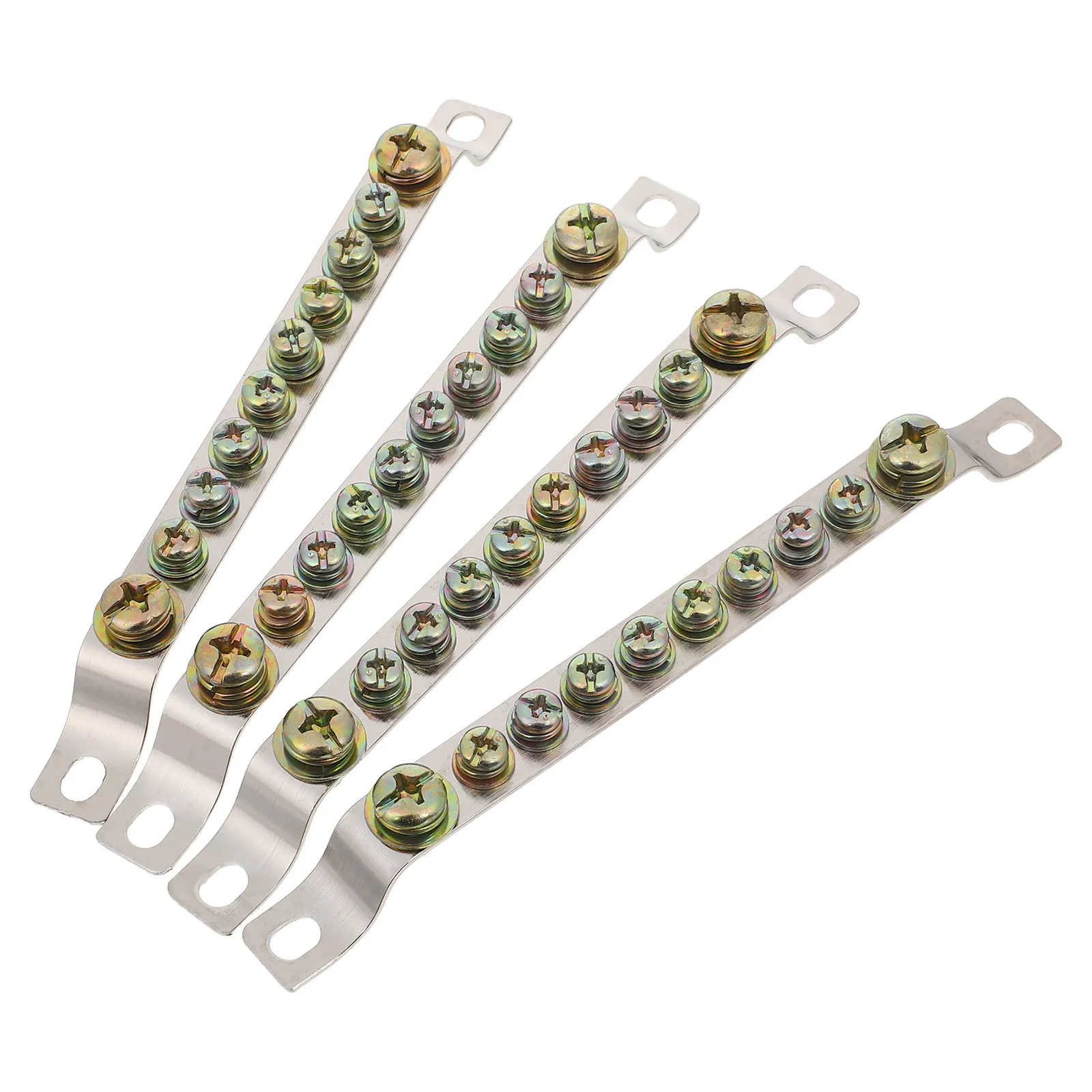 4Pcs Copper Grounding Bar Neutral-Ground Terminal Block Electrical Wiring 10-Position Distribution Strip High Conductivity