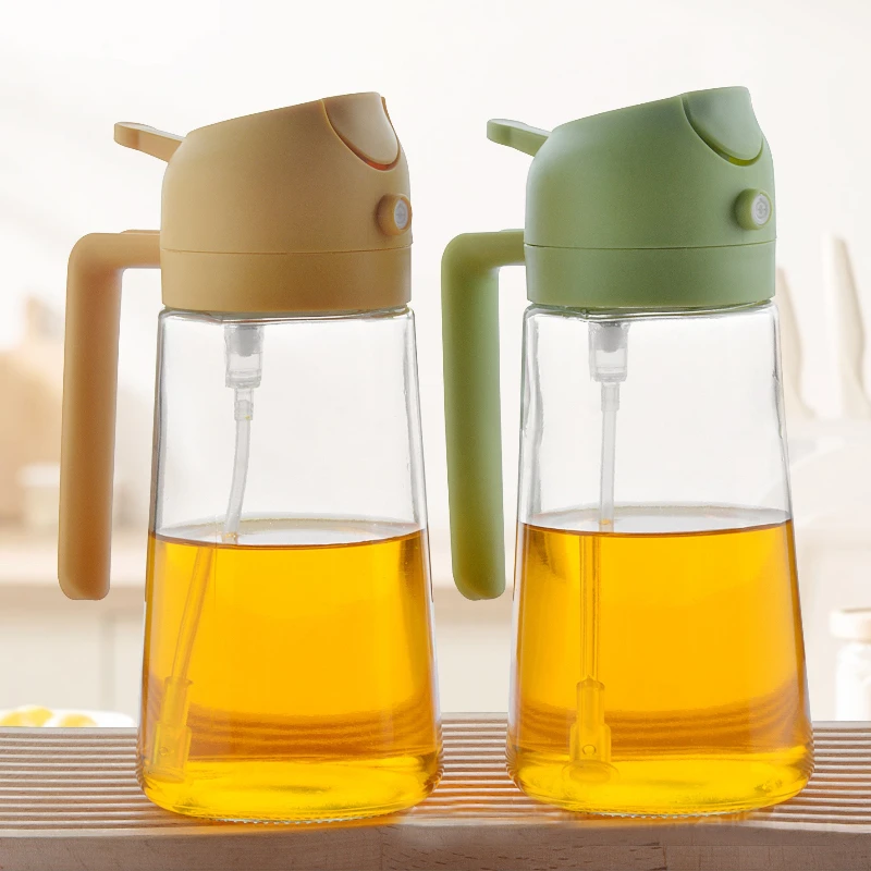 

600 мл стеклянный распылитель масла 2 в 1 распылитель для кухни, дозатор масла для приготовления пищи, распыленная фритюрница, распылитель масла, распылитель соуса