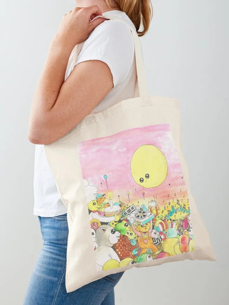 Campfire Melodies Tote Bag university shopper bag cute pouch bag large tote Canvas Tote