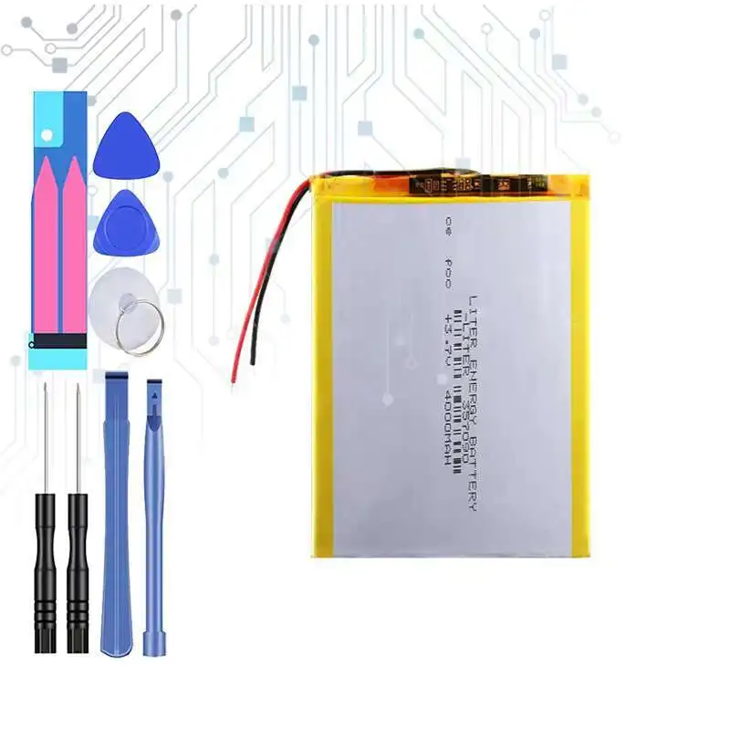 

Mp3 Mp4 Battery High Capacity For Tablet PC MP3 MP4 Electric Toy 357095 Replace 357090 2 Cables 4000Mah