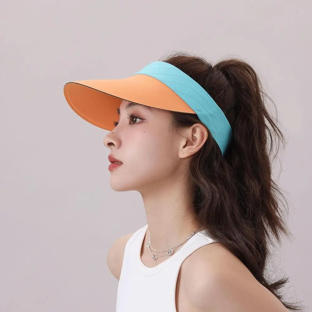 

Ice Silk Summer Seamless Sun Hat Empty Top Adjustable Sunscreen Baseball Cap Quick-drying Large Brim Breathable Air Sun Hat