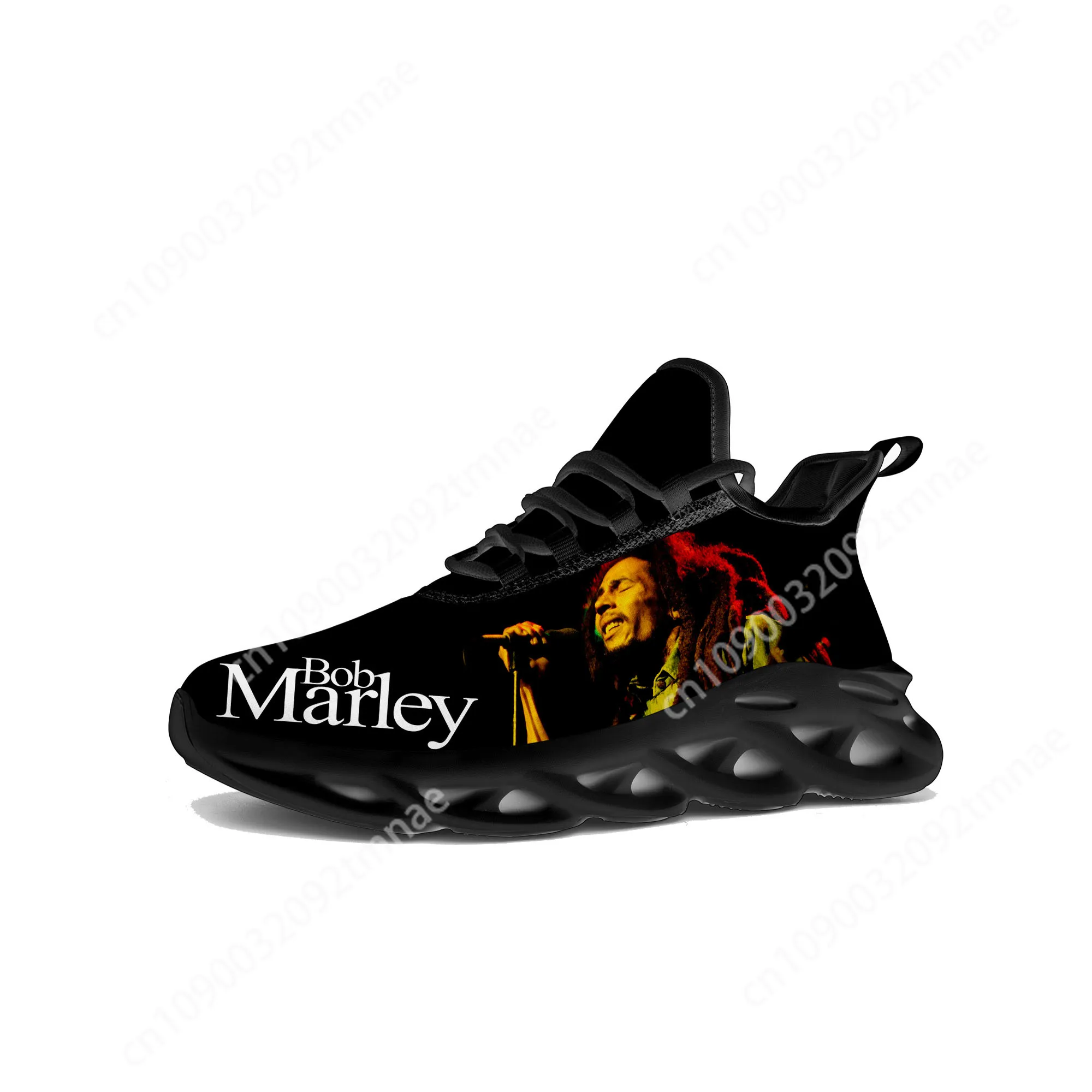 Reggae Rock Music Star Bob Marley Flats Sneakers Mens Womens Sports Running Shoe Sneaker Lace Up Mesh Custom  Tailor-made Shoe