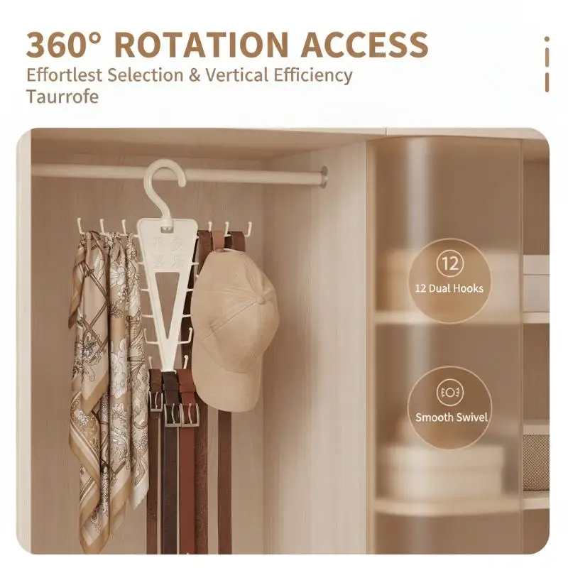 1/2 PCS V Shaped Over Door Hook Hanger 12 Hooks 360° Rotation White for Kitchen Apron Spatula Utensil Holder Rack