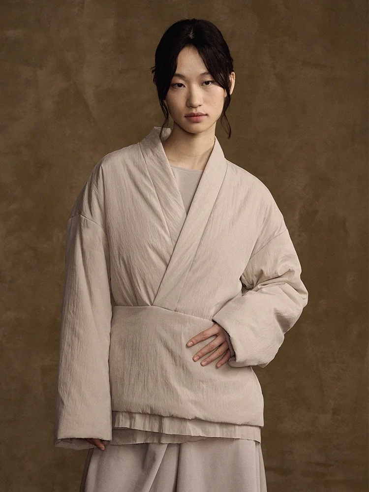 

New Chinese Sle Cotton Jaet Zen Design Waist Belt Side Buttoning National Sle Tea Costume Outerwear by engbai