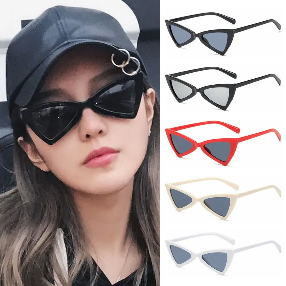 

Inverted Triangle Glasses Narrow Cat Eye Sunglasses for Women Small Cateye Sunglasses Vintage Tinted UV400 Shades Eyewear