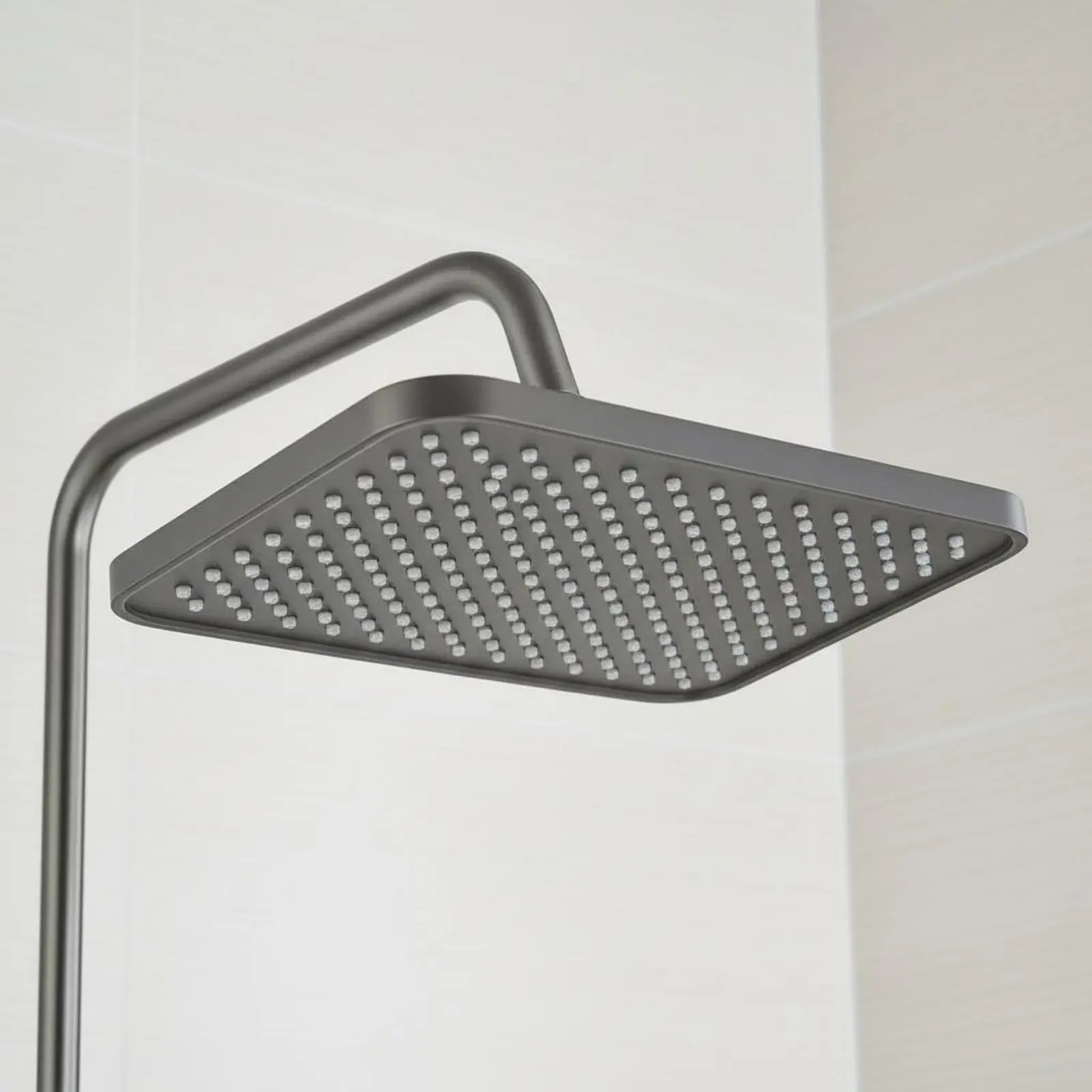 

Wall Mounted Shower System High Pressure Steel Gray Gray Shower Combo All-Metal Construction Leak-Resistant Design for Hotel