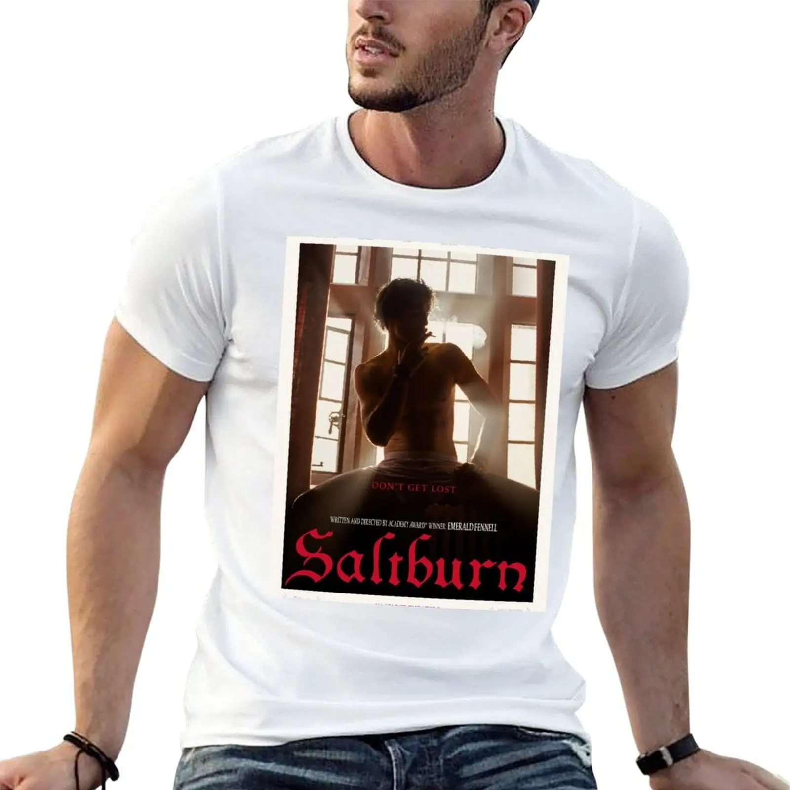 

Saltburn 2023, футболка с постером фильма A24, мужская футболка с рисунком, мужская футболка, футболка с рисунком