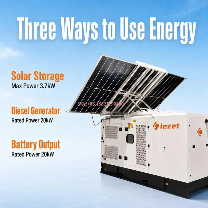 wmwmnu for 20kW 45kWh Towable Photovoltaic Energy Storage Diesel Generator All In One Unit Auto Folding N Type Solar Modules