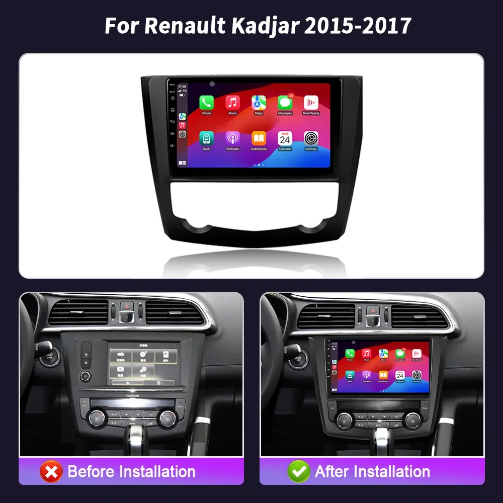 For Renault Kadjar 2015-2017  Android Car Radio Multimedia  Navigation Wireless Carplay  WIFI Stereo System GPS Touch Screen