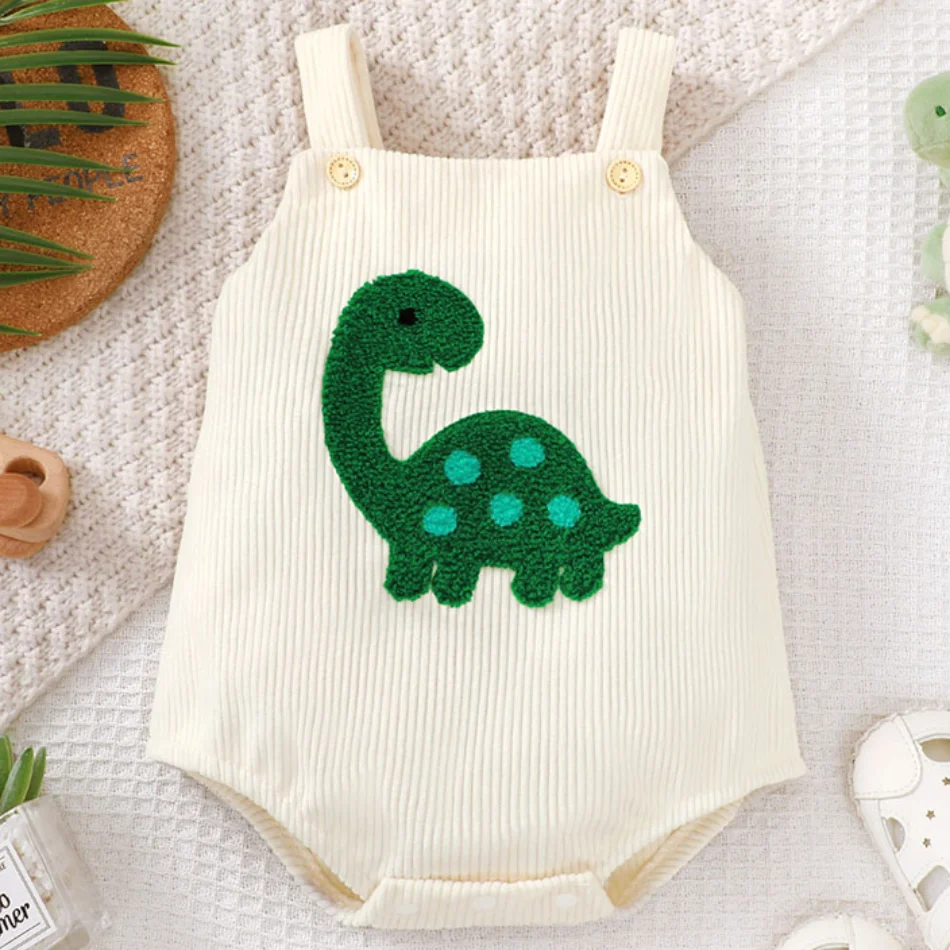 

Unisex Baby Soft Corduroy Turtle Towel Embroidered Strap Jumpsuit Ideal Casual Wear Made with Premium Soft Fabric Bodysuits