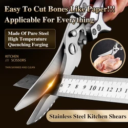 Stainless Steel Kitchen Scissors with Multifunctional Features for Breaking Bones and Cuts