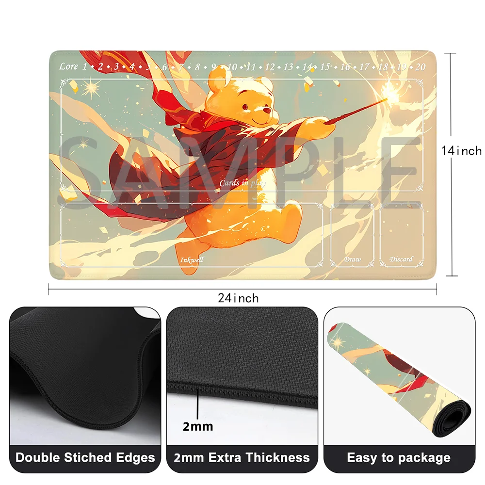 Imagem -02 - Lorcana-trading Card Game Protective Mats Durável Mouse Pad Resistente a Riscos Bolsa de Armazenamento Gratuito Tamanho 24x14