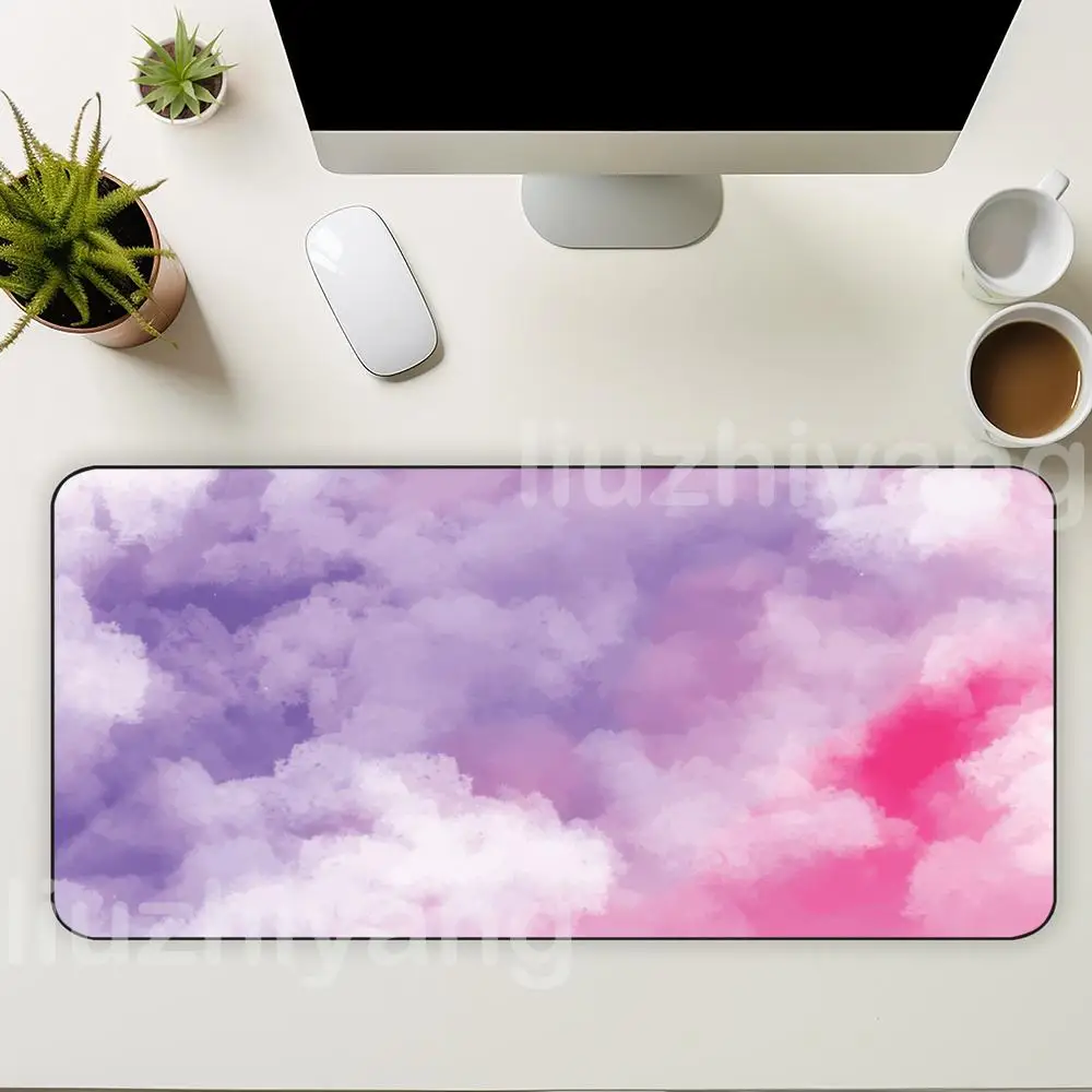 

Dreamy Clouds Mouse Pad Scenery Large Computer Office Game Table Mat XXL Rubber Anti-slip Stitched Keyboard Mats Long Desk Pads