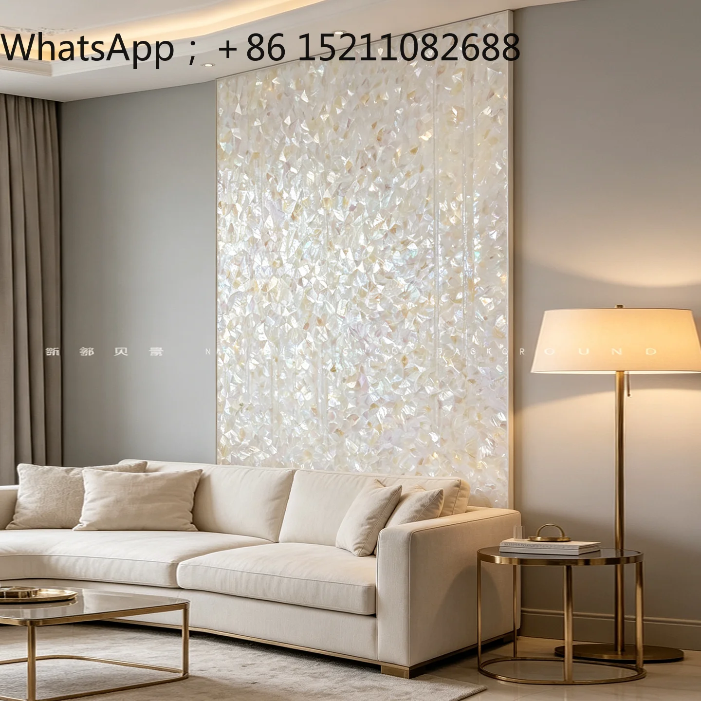LLY broken shell mother-of-pearl villa living room decoration mosaic porch hanging sequins stairwell mural