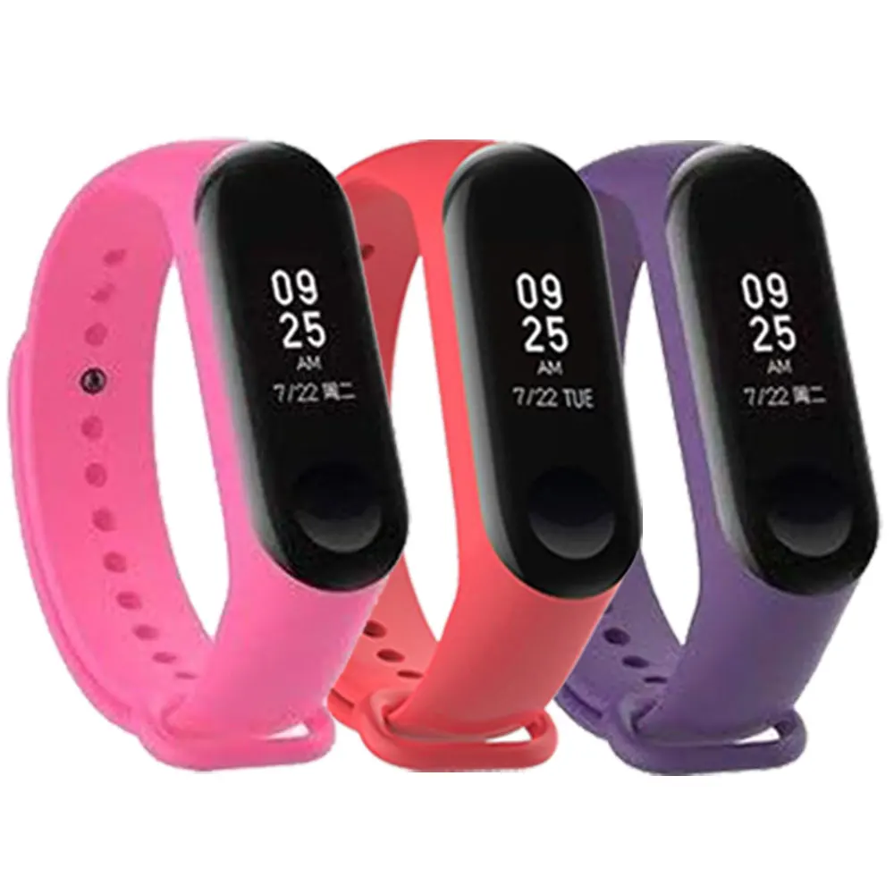 3PCS Soft Silicone Strap For Xiaomi Mi Band 3 4 Smart Bracelet Band Replacement Strap For Xiaomi MiBand 4 3