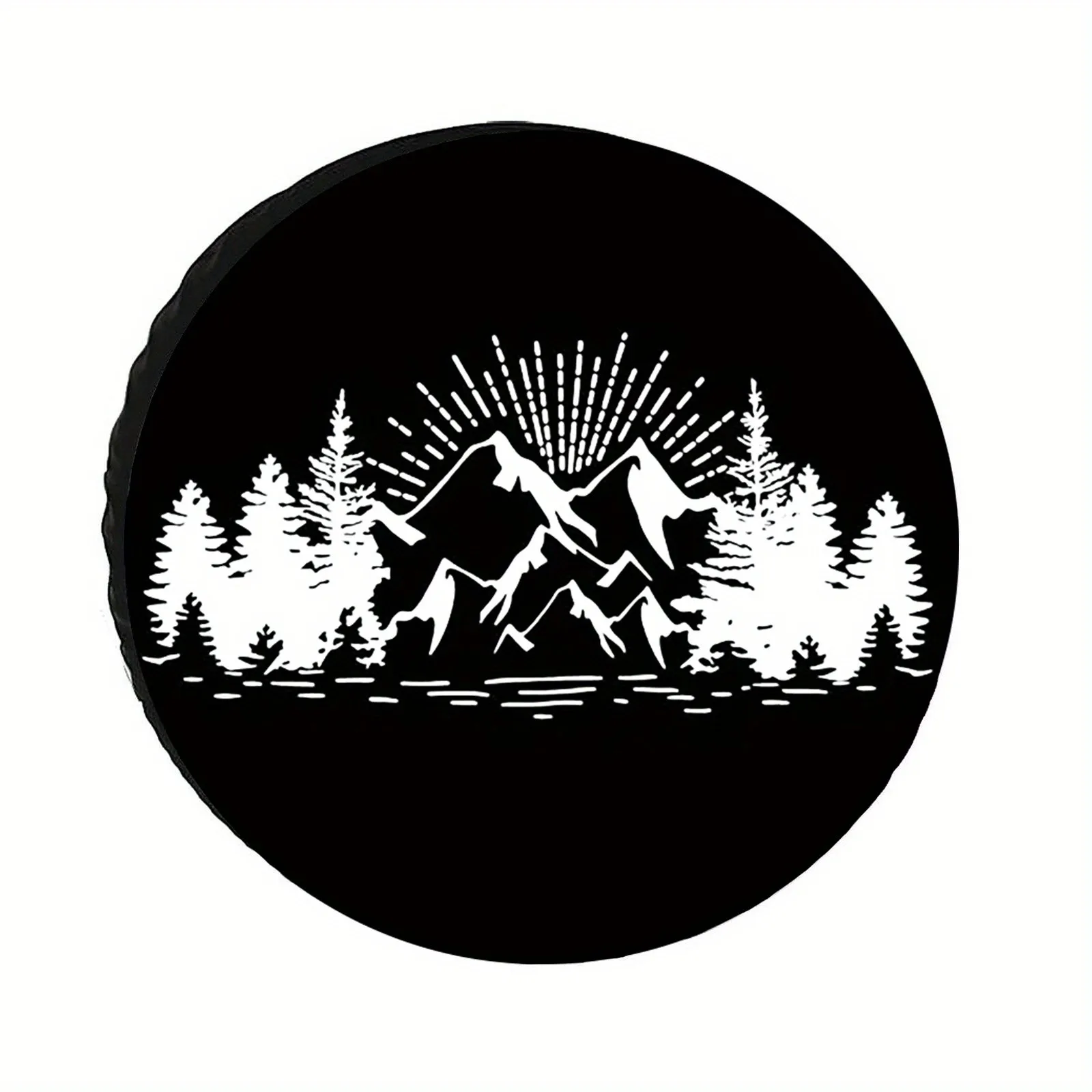 

Чехол для запасного колеса Mountain Trees Sunrise из полиэфирного волокна для грузовиков и автодомов