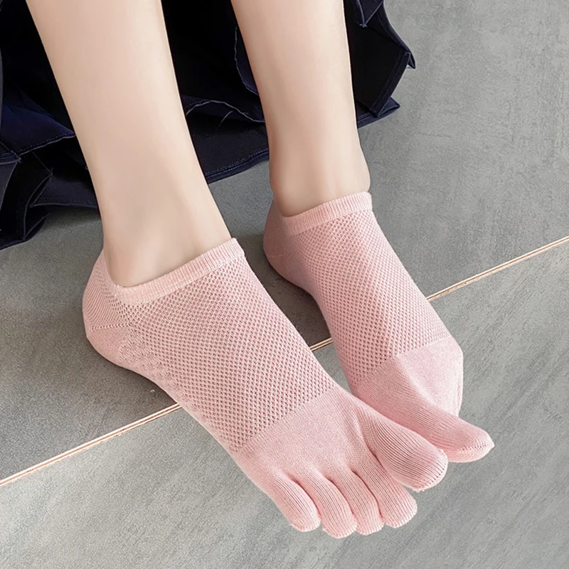 Sokken Voor Vrouwen Vijf Vinger Sokken Vrouwelijke Sok Effen Kleur 5 Teen Sok Slippers Meisjes Lady Ultra-Dunne Zweet-Absorberende Katoenen Sokken