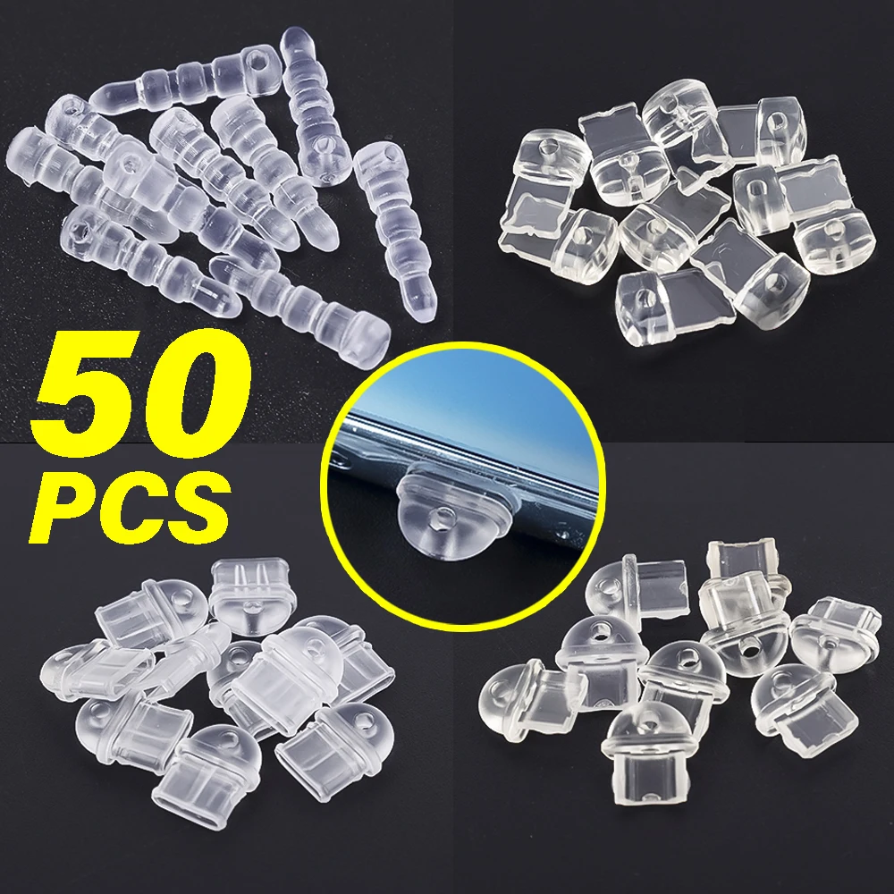 

DIY Dust Plug Type C Micro USB Charging Port Transparent Dustplug 1-50PCS 3.5mm Earphone Jack Stopper Dust-proof Plug for IPhone