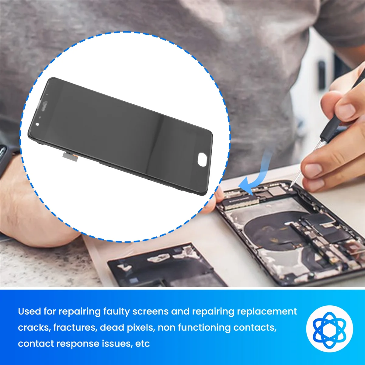 POSV-LCD ディスプレイ接触スクリーンデジタイザアセンブリ Oneplus 3 3T A3000 1+3 1+3T 修復ツール付き ブラック フレーム付き