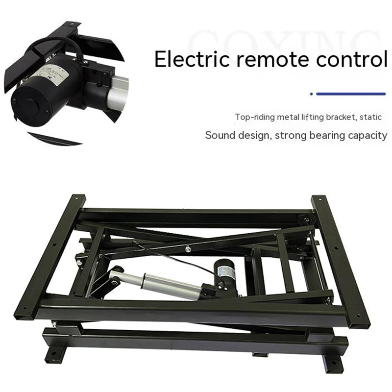 Imagem -05 - Multifuncional Elétrica com Fio Mesa de Café Controle Remoto Mesa de Jantar Elevação Hardware Folding Iron Frameless 24v 760x640x430 300kg