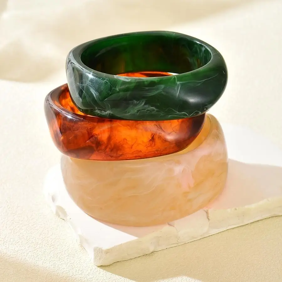 1/5/10/20/50/100pcs Women's Bracelet Set, Fashionable High-End Resin with Unique Irregular Transparent Design for Everyday Layer