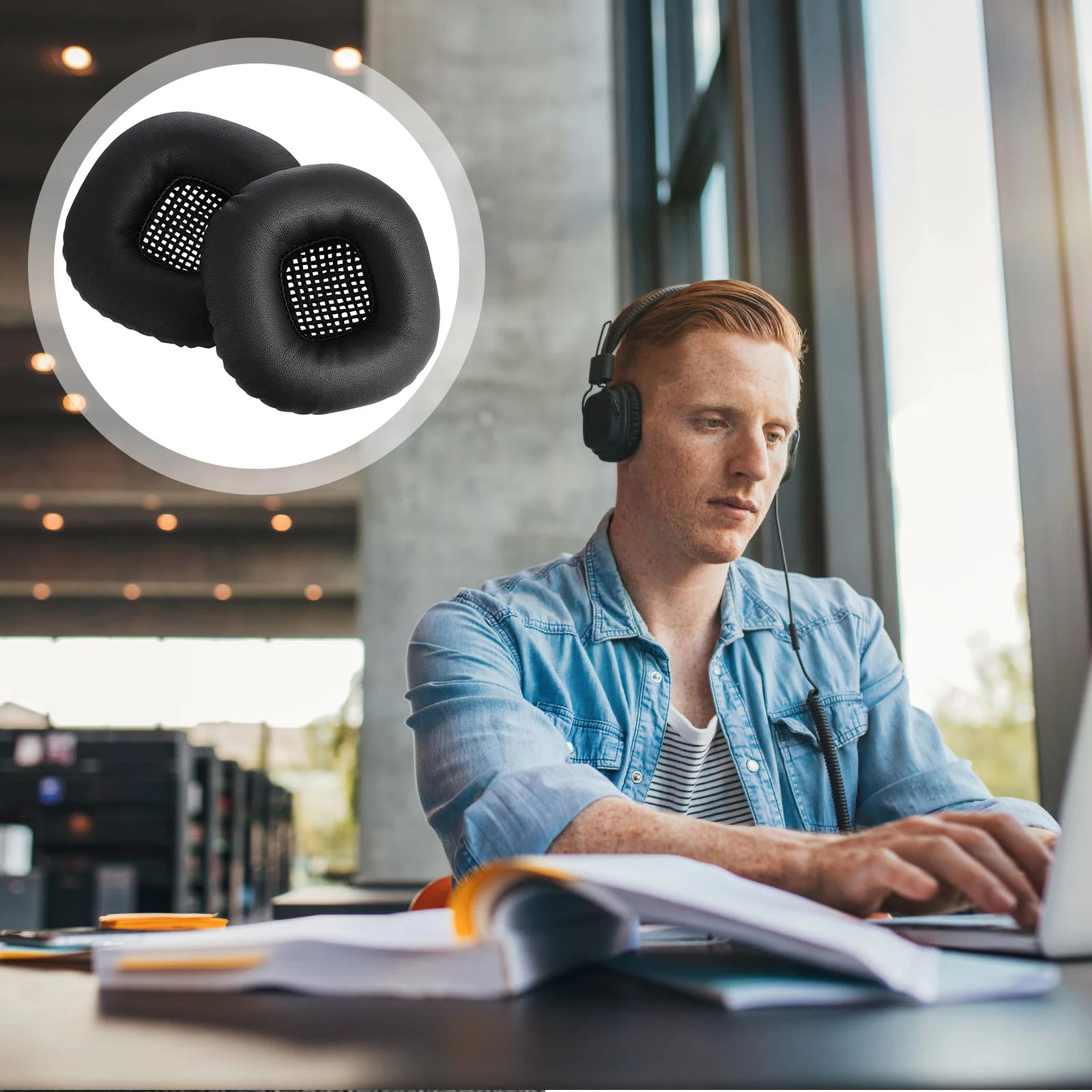 

1Pair Headset Cushion Premium Synthetic Memory Material Comfort Long-Lasting Noise Blocking Ear Pad for Major Ii Upgrade