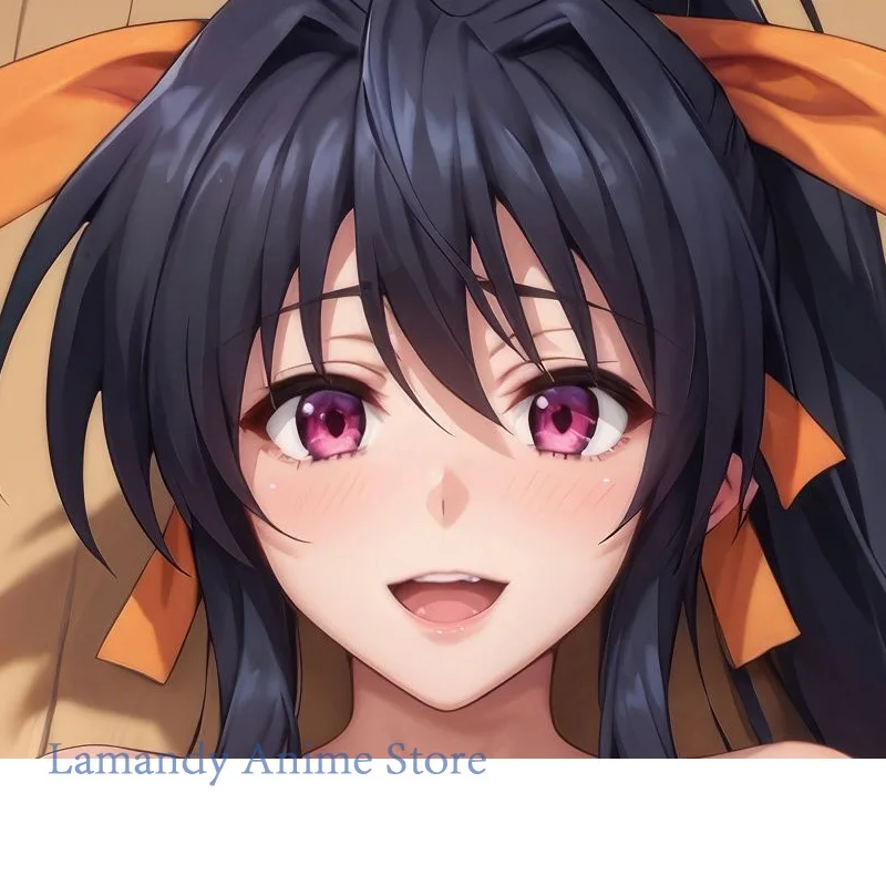Funda de almohada con estampado de doble cara de Anime Akeno Himejima, funda de almohada de tamaño real