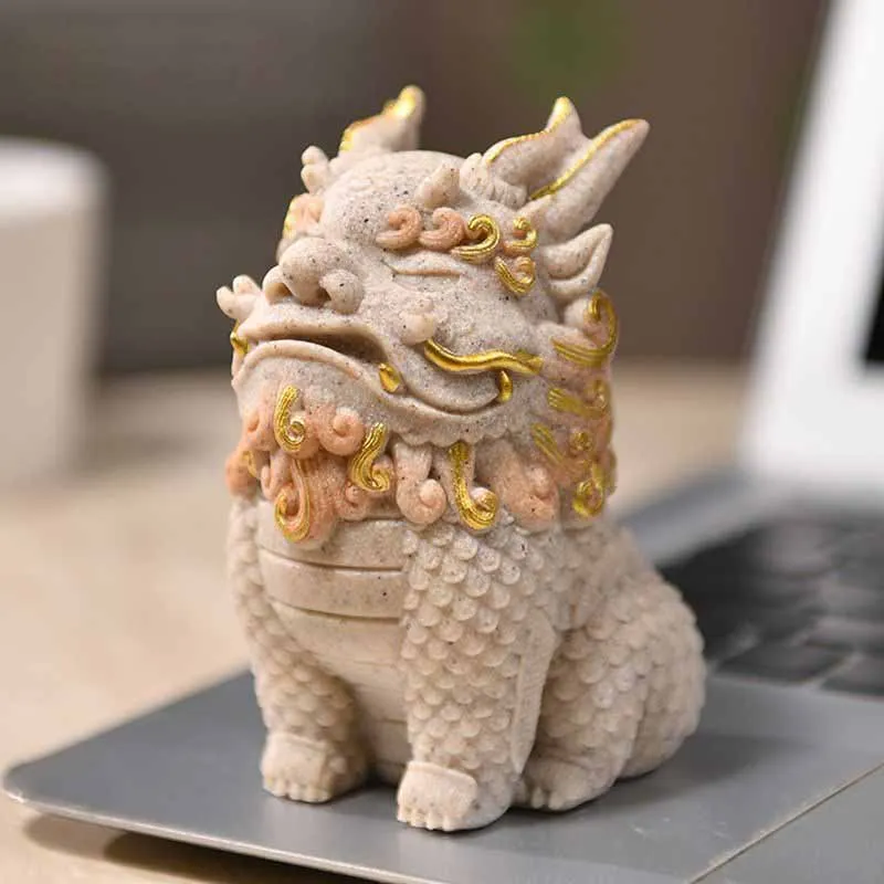 Zhaocai Pixiu Chinese Style Decor Ornament Small Indoor Town House Wangcai Office Workstation Desktop Decoration Ornament ZJ301