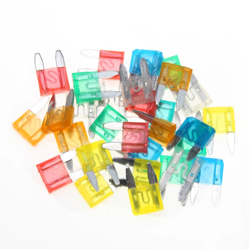 7/30/35/50/60pcs Medium Mini Auto Car Fuses 5/10/15/20/25/30A Standard Blade Fuse Assortment Set Kit for Auto Car Truck