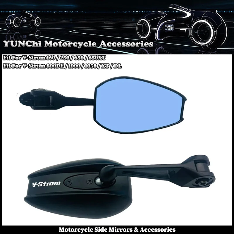 Motorcycle Adjustabale Side Rearview HD Mirrors CNC Rear View Fit For SUZUKI V-Strom 160 250 650 650XT 800DE 1000 1050 XT DL