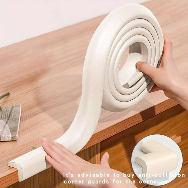 1PC 2m/78.74inch Desk Soft Foam Sponge Safety Edge Protection Table Guard Strip Anticollision Strip Desk Corner Protector