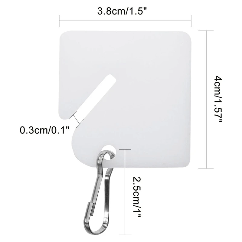120 قطعة العلامات الرئيسية مشقوق البلاستيك معلقة العلامات 1.5 بوصة العلامات البيضاء مع خطافات معدنية لخزائن المفاتيح صناديق الخزائن