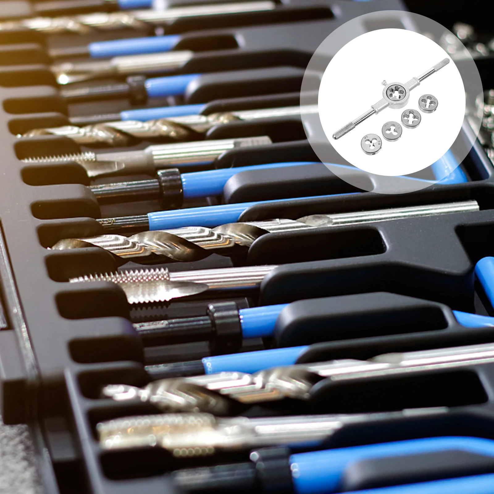 

1 Stainless Steel Die Set Multi Size M5 M6 M8 M10 Coarse Fine Thread Precision Machining Durable Repair Kit Outdoor Use Tap