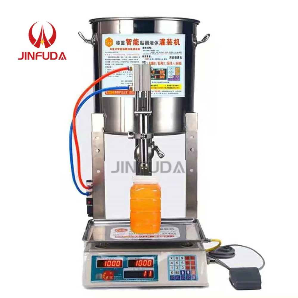 Pneumatic Scalage Weighing Honey Liquid Filling Machine
