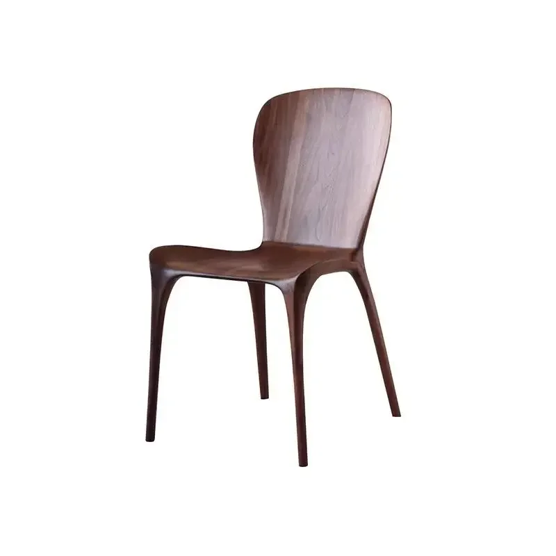 

Black walnut leisure chair small apartment family dining chair