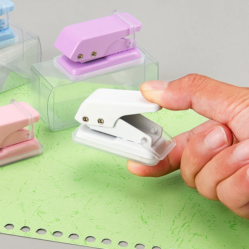 

Мини-дырокол на 1 отверстие, милый портативный дырокол для бумаги, круглый дырокол, резак для бумаги, кавайные канцелярские товары для офиса и школы