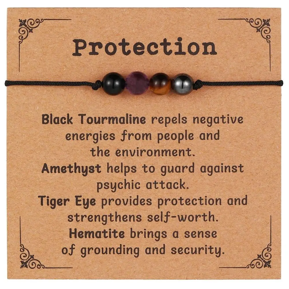 Регулируемый молитвенный целебный браслет с кристаллами, браслет ручной работы с защитой от тревоги, элегантный браслет с духовным камнем