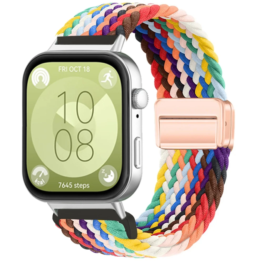 Correa for HUAWEI watch fit 3 Strap Magnatic Nylon Braided solo loop Replacement Belt Wrist Bracelet for HUAWEI fit3 2024 Band