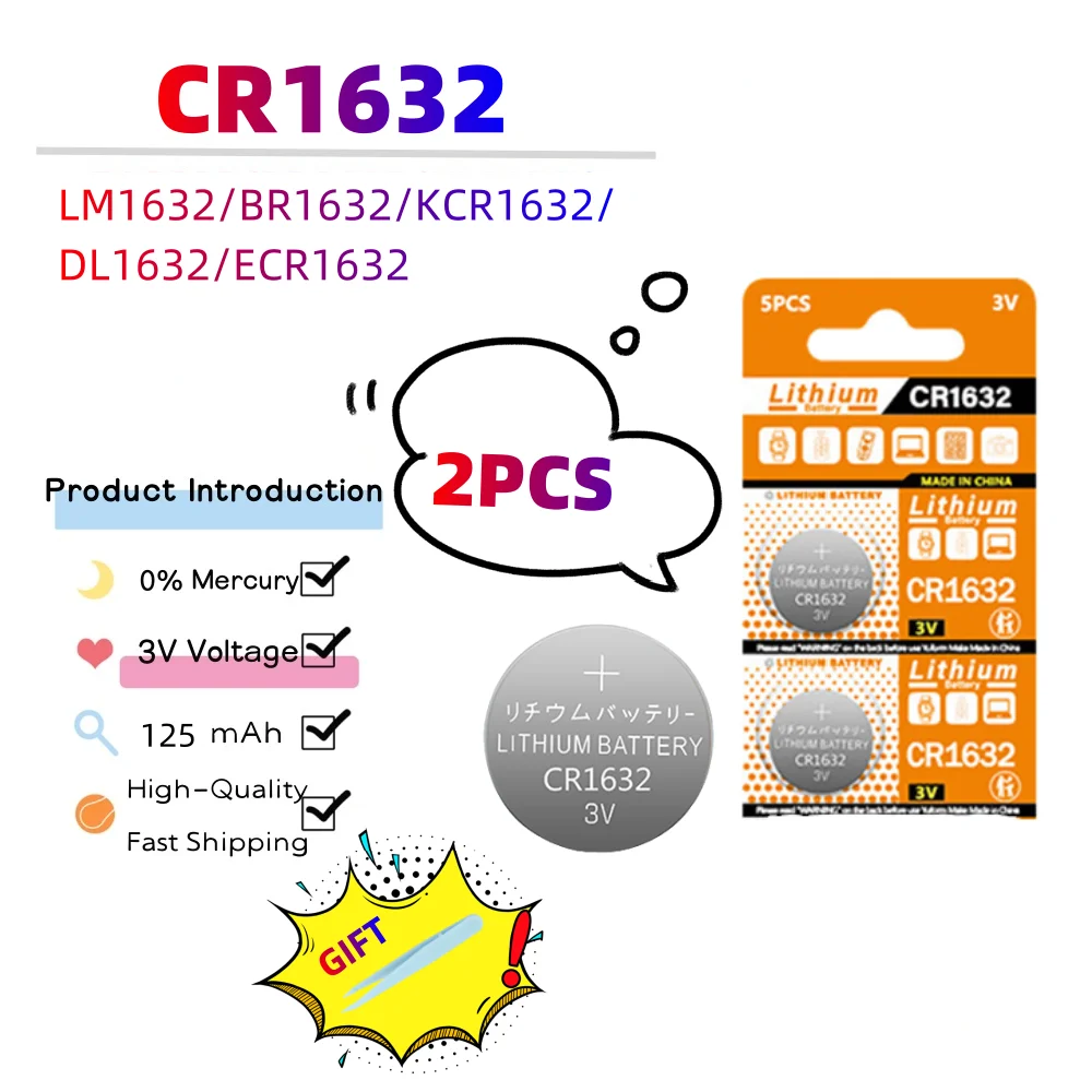2-10PCS 3V CR1632 Batterij CR 1632 Lithium Batterij DL1632 BR1632 KCR1632 ECR1632 Voor Auto Afstandsbediening horloge Knop Knoopcellen