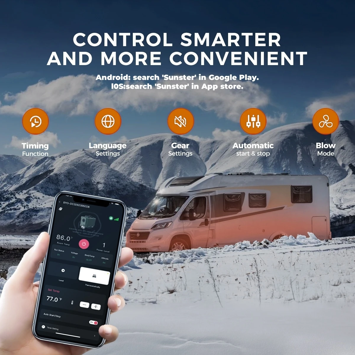 8KW 12 فولت/24 فولت/220 فولت الديزل مسخن الهواء سخان التوقف الحراري مع بلوتوث App التحكم للمنزل RV مركبة تخييم خيمة