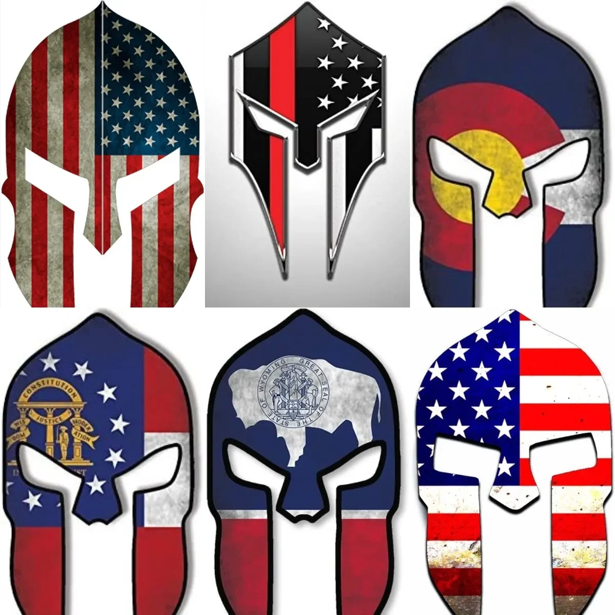 

America National Flag Sparta Helmet Creative Stickers Accessories for Decorate Car Suv Van Truck Off-road Table Bicycle Truck
