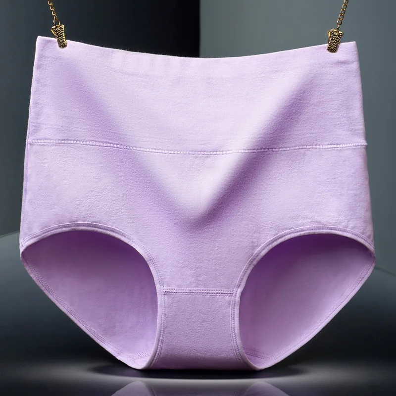 4Pcs/Lot High Waist Panties Women Underwear Cotton Shapers Body Slimming Plus Size Briefs Underpants Female Sexy Lingerie Shorts