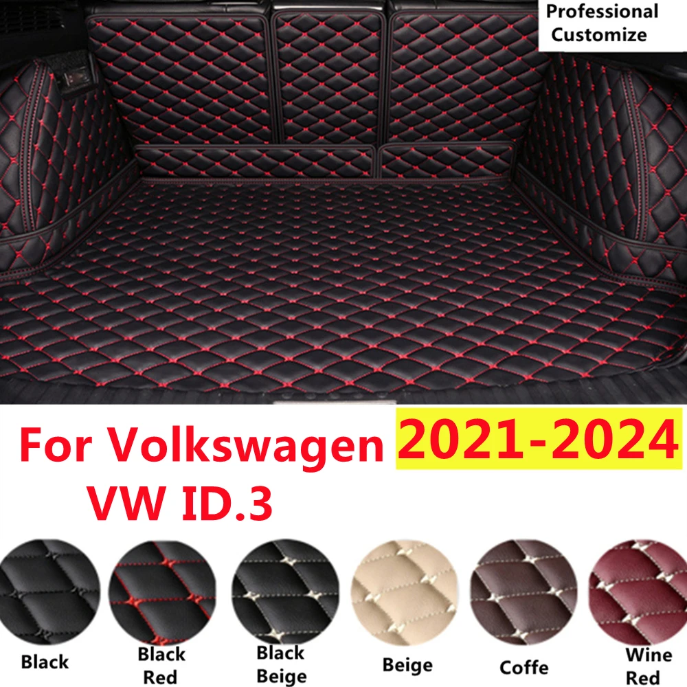 

SJ Full Set Custom Fit For Volkswagen VW ID.3 2024 2023 2022 2021 Auto Fittings Car Trunk Mat Tail Boot Tray Liner XPE Leather