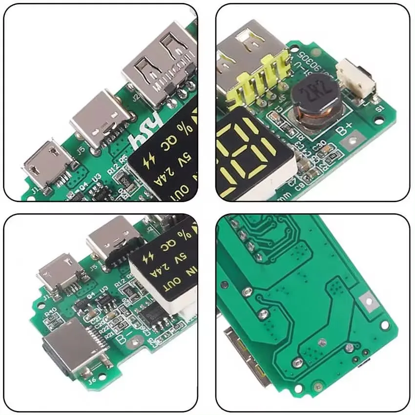 18650 Battery Charger Protection ModuleDual USB 5V 2.4A with BMS Protection DIY Mobile Charging Accessories Digital LCD Display