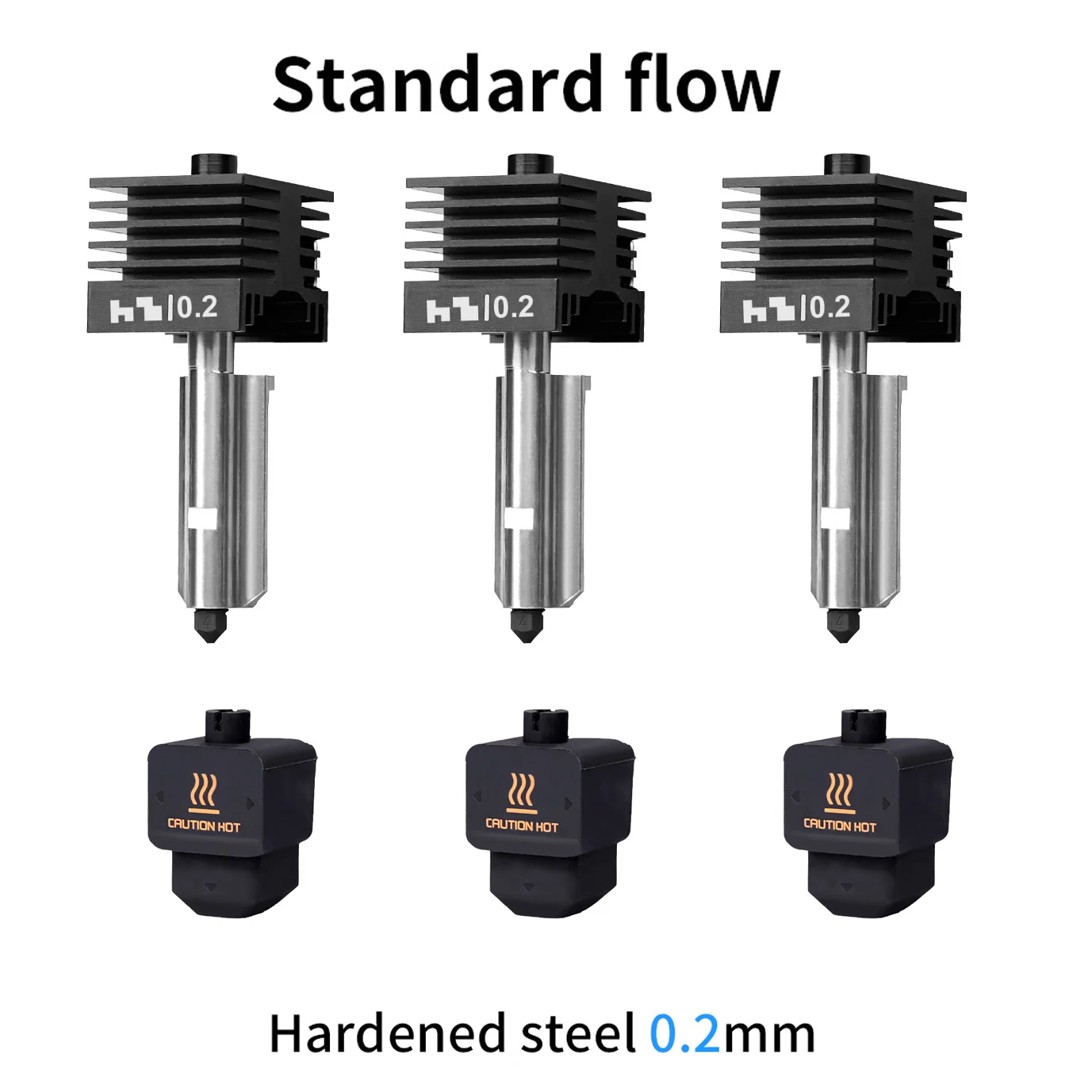 Nieuwe Hoge Kwaliteit H2D H2S H2C Hotend Kit met 0.2/0.4/0.6/0.8mm Gehard stalen Mondstuk Vervang Hotend Kit Voor Bambu H2D A1/A1mini