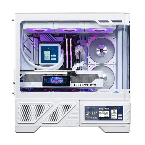 VALKYRIE M-ATX PC Case Gaming Desktop Case VK03-M LCD Admite refrigeración por agua 360 Pantalla táctil de cristal de 6,2 pulgadas 270 °   Sala de vista al mar