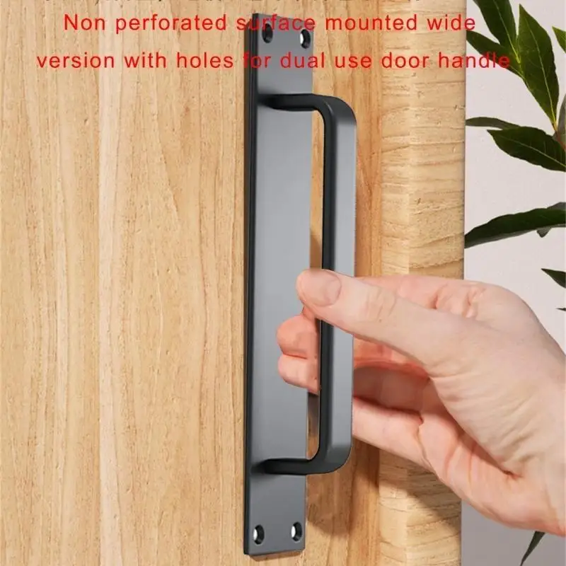 

652F Sturdy Aluminum Alloy Barn Door Handles 2Pieces Hole Center for Bathroom Kitchen Wardrobe Sliding Door Daily Use