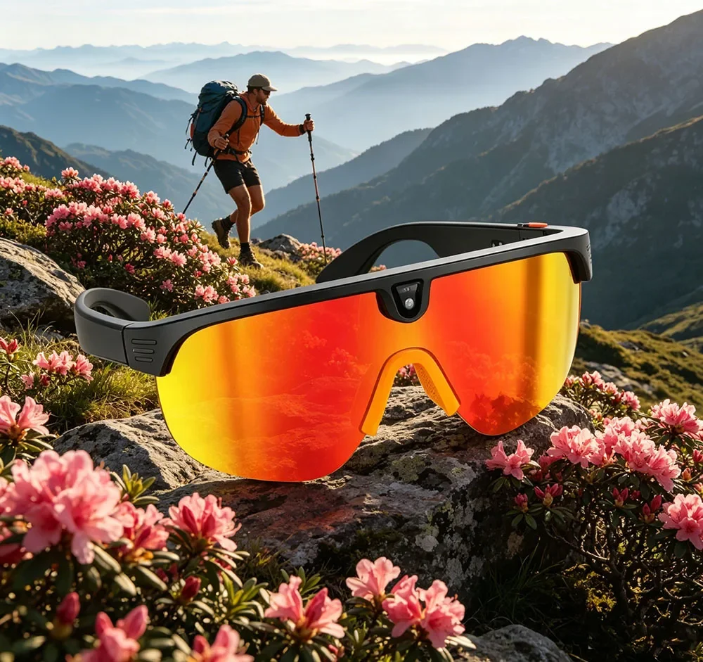 

Sporty Outdoor Cycling Glasses Men 4K Polarized HD AI Smart Sunglasses 800W Camera Bluetooth Call Translation